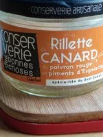 Mängden socker i Rillette de canard au poivron rouge et piment d'Espelette