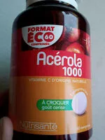 Mängden socker i Nutrisanté Acerola 1000 Vitamines à Croquer 60 Comprimés
