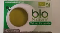 Mängden socker i Bio Nutrisanté Thé Vert à La Menthe 20 Sachets