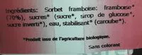 Mängden socker i Sorbet Framboise 120ML