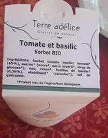 Mängden socker i sorbet tomate et basilic bio