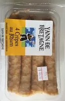 Mängden socker i 4 Crepes au Rum