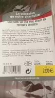 Mängden socker i Saucisson sec pur porc réduit en matières grasses