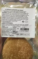Mängden socker i 2 Cheese burgers pur boeuf