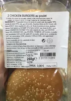 Mängden socker i 2 Chicken burgers au poulet