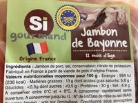 Mängden socker i Jambon de Bayonne
