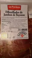 Mängden socker i Effeuillade de jambon de bayonne