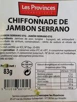 Mängden socker i Chiffonnade de jambon serrano
