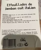 Mängden socker i Effeuillades de jambon cuit italien