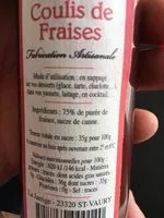 Mängden socker i Coulis de fraise
