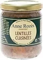 Mängden socker i Lentilles cuisinees ANNE ROZES
