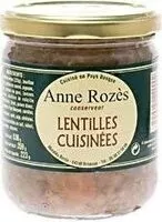 Mängden socker i Lentilles cuisinees ANNE ROZES