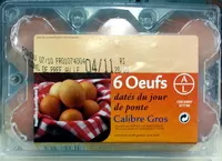 Mängden socker i Oeufs datés du jour de ponte (x 6) Calibre Gros