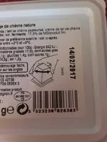 Mängden socker i Fromage de chèvre nature