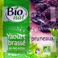 Mängden socker i Yaourts au lait entier pruneaux Bio Bionat
