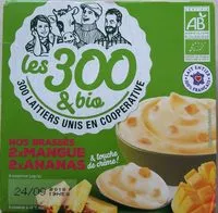 Mängden socker i yaourt brassé sucré mangue et ananas bio