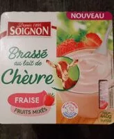 Mängden socker i Brassé au lait de chèvre fraise fruits mixés