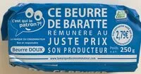 Mängden socker i Beurre de Baratte Bleu-Blanc-Coeur
