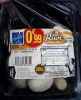 Mängden socker i Champignons de Paris Blancs