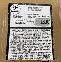 Mängden socker i Tartelette citron meringuée