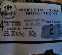 Mängden socker i Madeleines choco noisettes