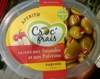 Mängden socker i Olives aux amandes et aux poivrons farcies