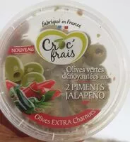 Mängden socker i Olives vertes dénoyautées aux 2 piments jalapeno