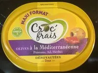 Mängden socker i Olives dénoyautées à la méditerranéenne, CROC'FRAIS, barquette