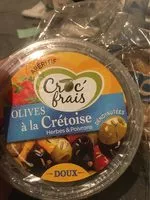 Mängden socker i Olives à la Crétoise, CROC FRAIS, barquette 110g