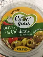 Mängden socker i Olives à la Calabraise, CROC FRAIS, barquette 110g