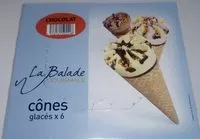 Mängden socker i Cônes glacés Chocolat