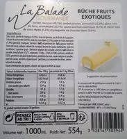 Mängden socker i Bûche fruits exotiques