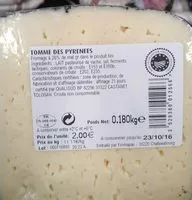 Mängden socker i Tomme des Pyrénées IGP (28 %MG)