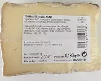 Mängden socker i Tomme de montagne