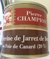 Mängden socker i Terrine de jarret de boeuf au foie de canard