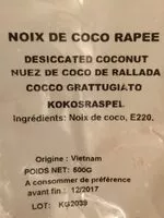 Mängden socker i Noix de coco râpée 500gr