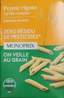 Mängden socker i Penne rigate au blé complet