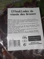 Mängden socker i Effeuillage de viande des grisons