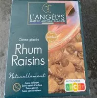 Mängden socker i Crème glacée rhum raisins