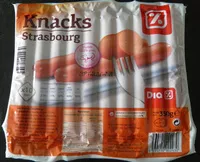 Mängden socker i Knacks Strasbourg (x 10)