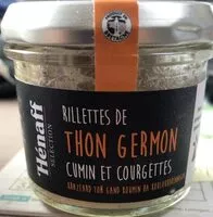 Mängden socker i Rillettes thon germon cumin courgettes
