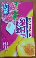 Mängden socker i Chewing Gums Sans Sucre Frambois Pêche Sweet Gum Hollywood Dragées,