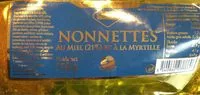 Mängden socker i Nonnettes miel et mirtilles
