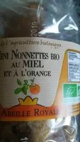 Mängden socker i Mini nonnettes bio au miel et à l'orange