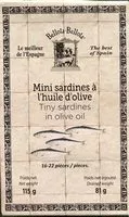 Mängden socker i Mini sardines à l'huile d'olive