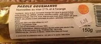 Mängden socker i Nonnettes au miel 21% et à l’orange