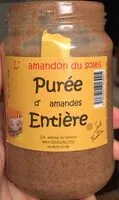 Mängden socker i Purée d’amandes entière