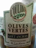 Mängden socker i Olives vertes  gout anchois