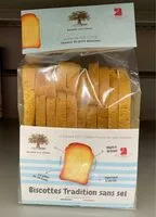 Mängden socker i Biscotte tradition sans sel