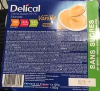 Mängden socker i Delical Creme Dessert HP-HC Sans Sucre Vanille 4X125G